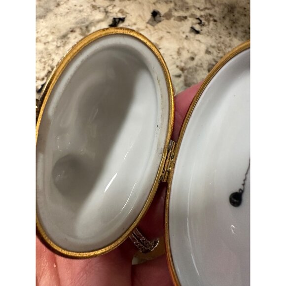 VTG Limoges ND Peint Main Hand-Painted Porcelain Trinket Box Sienna Cat signed - Picture 12 of 16